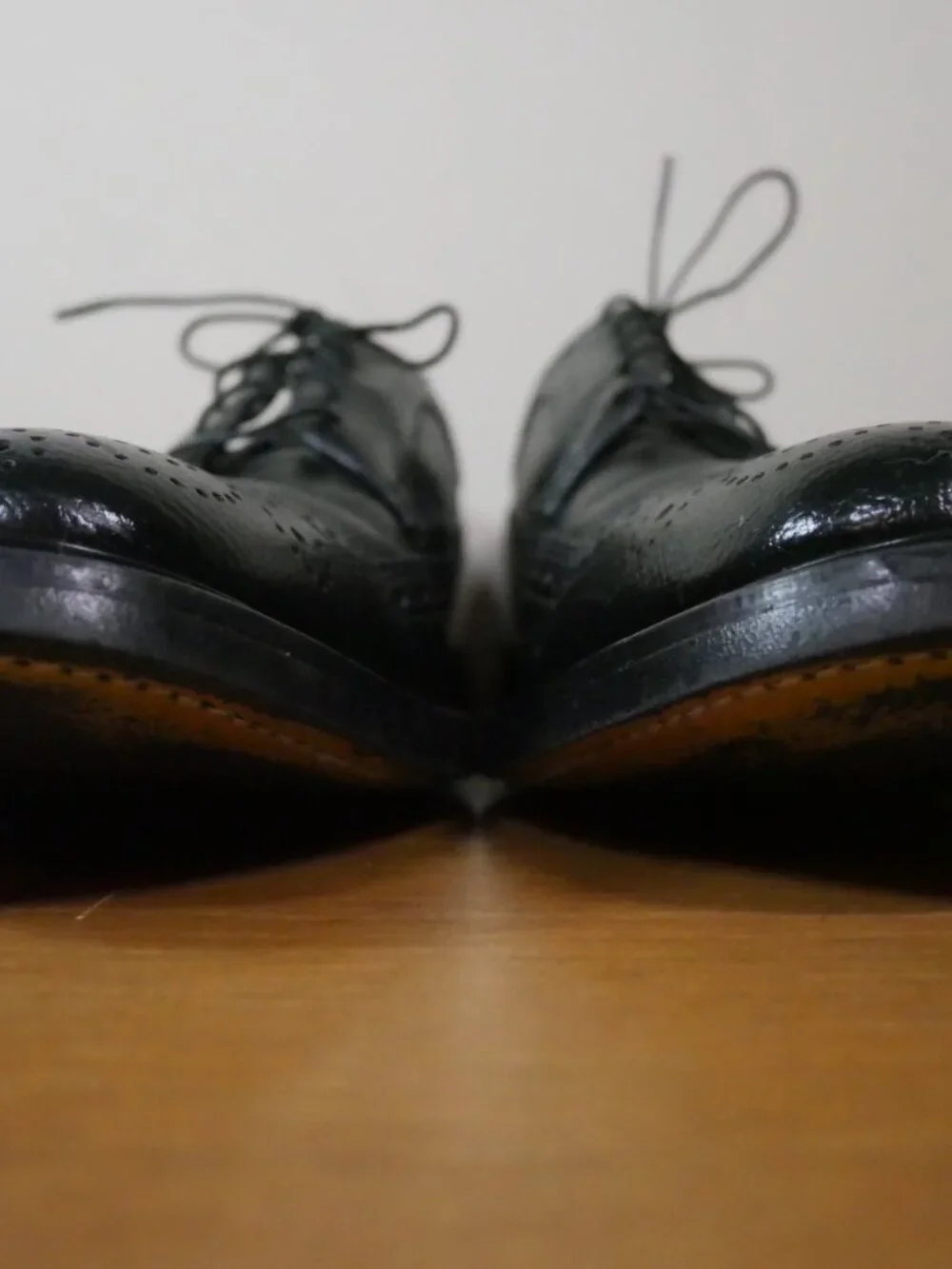 Stuart McGuire Black Wingtip Oxford Dress Shoes Mens Sz 13 Real Leather Vtg USA